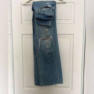 AYR The Secret Sauce distressed wide leg jeans in Heirloom